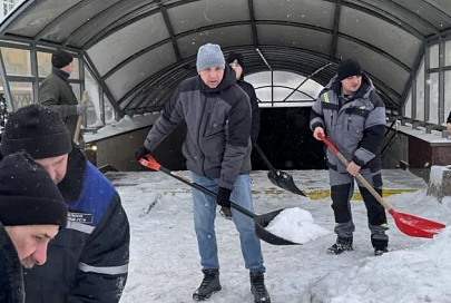 Работники Гомельской энергосистемы вышли на областной субботник по уборке снега